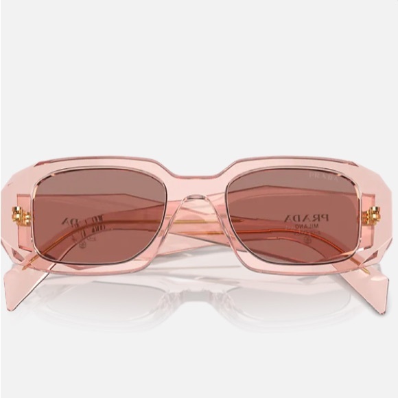 Prada Symbole sunglasses SPR 17W Pink frame Mahoghany lenses - Picture 6 of 13